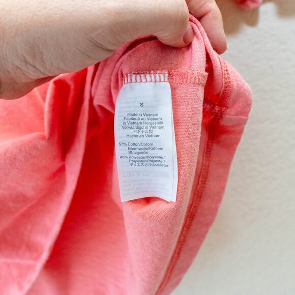 J Crew Womens Small Coral Ruffle Sleeve Top Oversized Casual Shirt - Picture 7 of 7